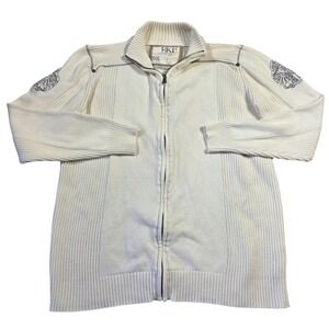 BKE Buckle Mens XXL Ribbed Full Zip Sweater Western Edgy Cowboy Grunge Punk